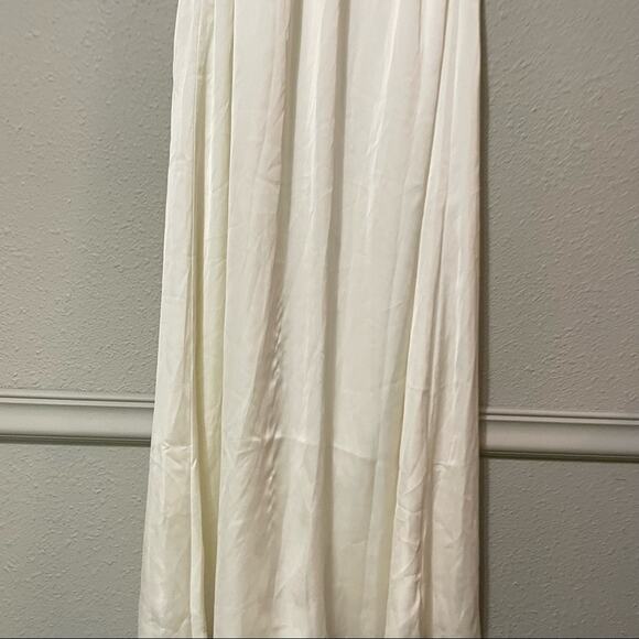 Tevolio Cream Satin One Shoulder Maxi Formal Dress S - Picture 14 of 14